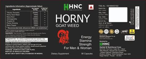 Hnc Horny Goat Weed Men Women Energy Capsule At Rs Bottle Herbal