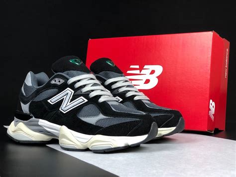 Мужские кроссовки New Balance 9060 Black Silver Нью Баланс замшевые ...