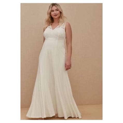 Torrid Dresses 2x 8 Plus Size Ivory Lace Mermaid Wedding Dress