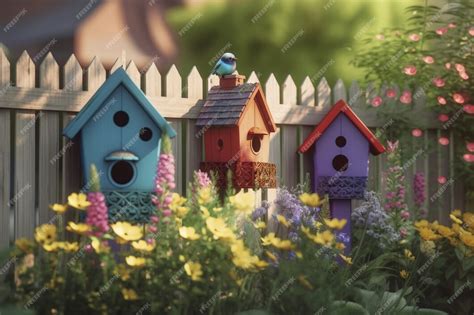 Free AI Image | Colorful bird houses outdoors