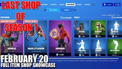 Fortnite Item Shop Last Shop Of Season February Fortnite