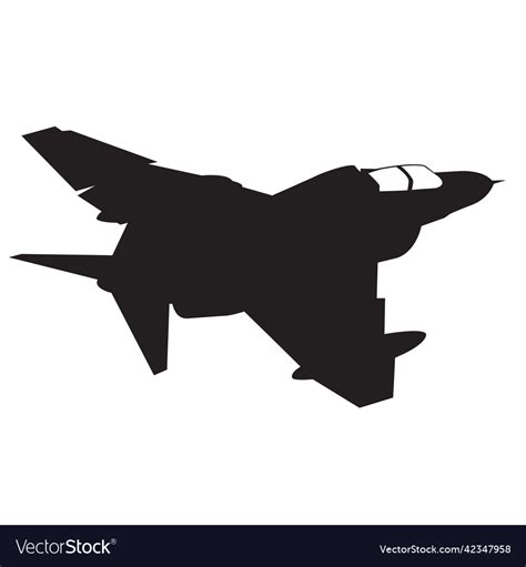 F4 phantom jet fighter silhouette design Vector Image