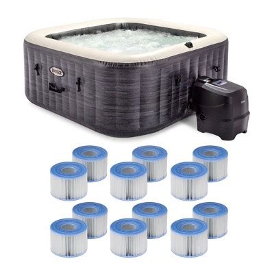 Intex 28449ep Purespa Plus Greystone Inflatable Square Hot Tub 83 X 28 29001e Purespa Type