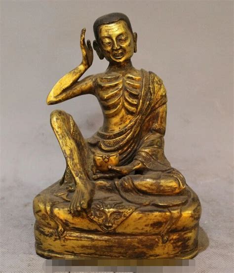 Wholesale Factory Tibet Buddhism Bronze K Gold Gild Temple Arhat