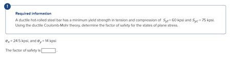 Solved Required InformationA Ductile Hot Rolled Steel Bar Chegg