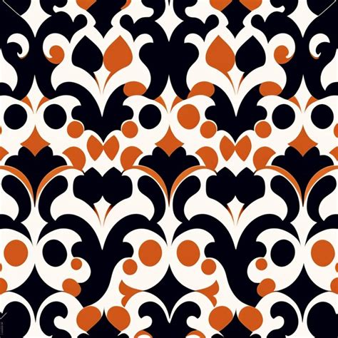 Premium Photo | A seamless pattern with orange and black swirls.