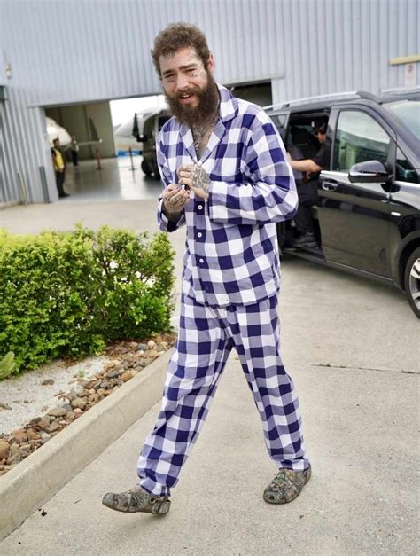 Post Malone’s Pajamas & Crocs Outfit Is Peak Sleepwear Style