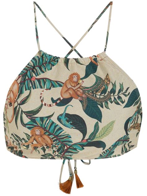 Lygia Nanny Ilana Floral Print Bikini Top Neutrals FARFETCH