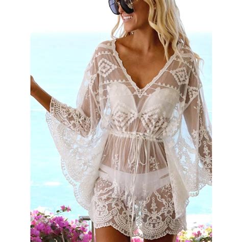 Women Summer Lace Crochet Bikini Cover Swimwear Swimsuit Cover Lace