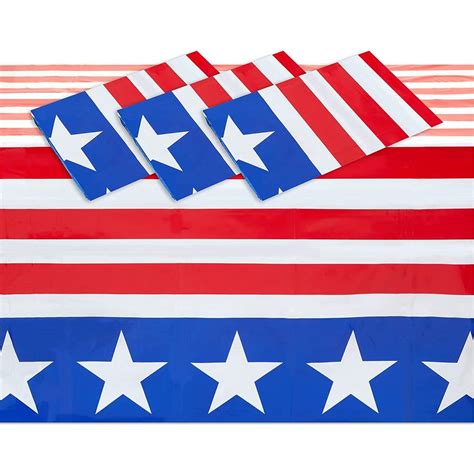 6 Pack Usa American Flag Plastic Tablecloths 54 X 108 Rectangular