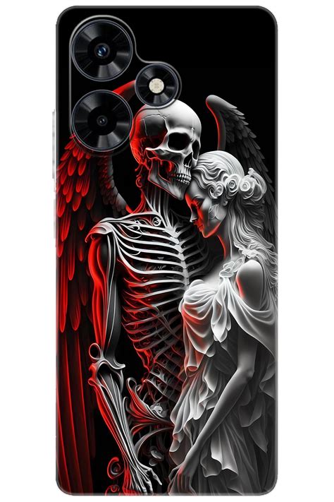 Ceppare iNfinix Hot X Uyumlu Kılıf Desen Baskılı Silikon İskelet ve Melek Aşkı STK