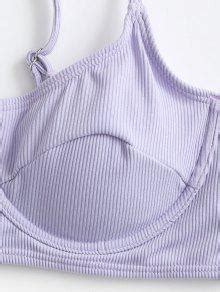 65 OFF 2022 ZAFUL Underwire Ribbed Bikini Swimsuit In LAVENDER BLUE ZAFUL