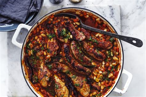 Adam Liaw Toulouse Recipes Chicken And Sausage Cassoulet And Brown Sugar Apricot And Almond Slice