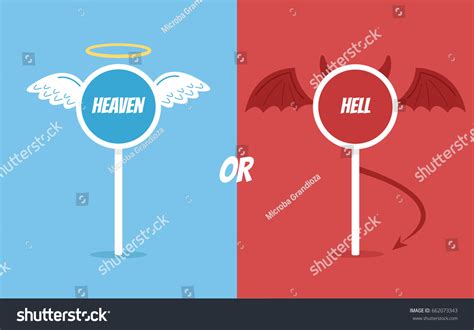 Heaven Hell Road Sign Vector Flat Stock Vector Royalty Free 662073343