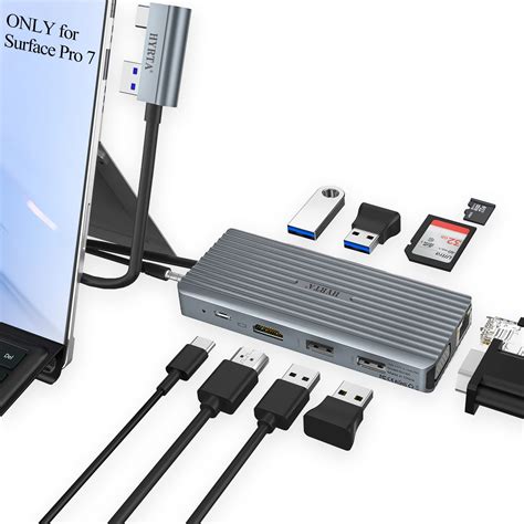 Buy USB C Dock for Surface Pro 7, 11 in 2 Surface Pro 7 USB C Docking ...