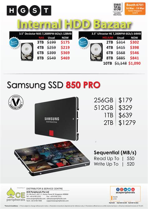 Hitachi HDD Samsung 850 Pro SSD Brochures From IT Show 2017 Singapore