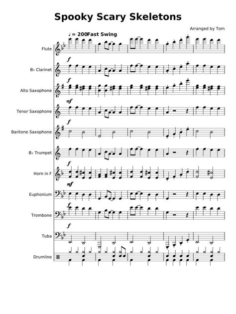 Spooky Scary Skeletons Pep Band Arrangement