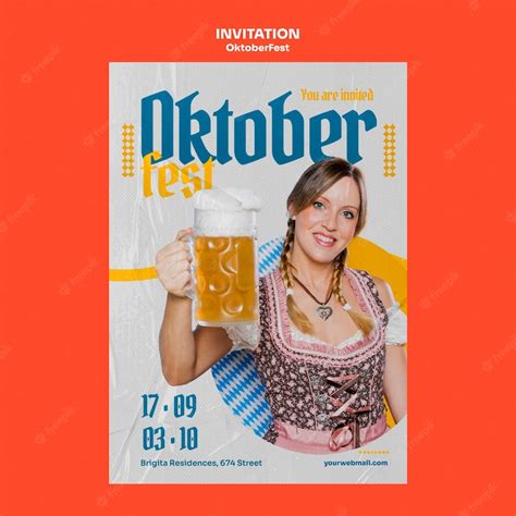 Free PSD | Oktoberfest celebration invitation template