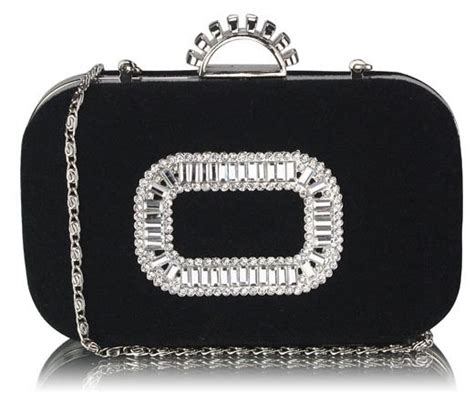 Wholesale Black Sparkly Crystal Evening Clutch