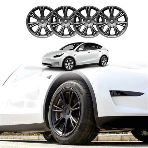 Tesla Model Y 19 Inch Hub Caps Wheel Protector Cover Hubcap Accessories Rim Matt Black X Car