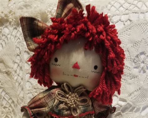 Primitive Folk Art Handmade Original Rag Doll Raggedy Annie Doll