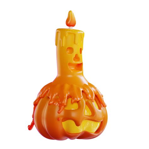 3d Illustration Of Halloweens Pumpkin Candle 28240180 Png