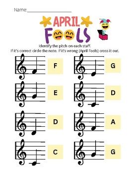 April Fools Treble Clef By Amber Waldron Music TPT