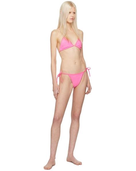 Hunza G Pink Gina Bikini In Black Lyst UK
