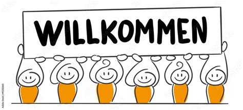 Strichmännchen Serie Pumpy Willkommen Stock Vector Adobe Stock