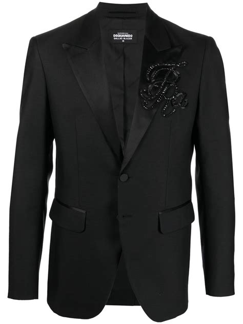 Dsquared2 Logo Embellished Tuxedo Blazer Farfetch