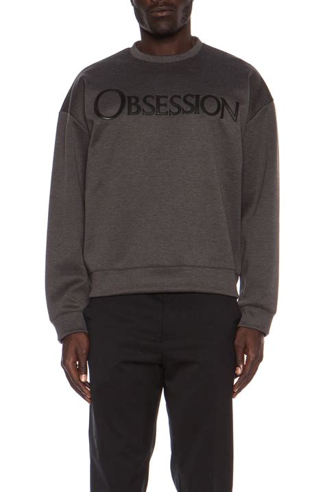 Lyst Calvin Klein Oversized Obsession Polyblend Sweatshirt In Gray