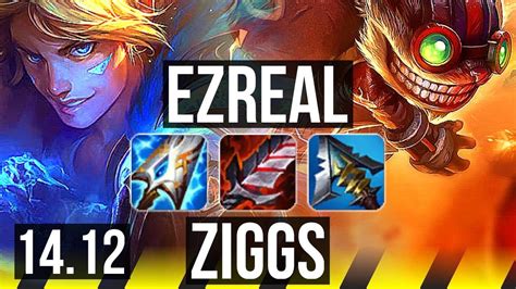 EZREAL Nami Vs ZIGGS Rell ADC Rank 2 12 4 13 Godlike VN