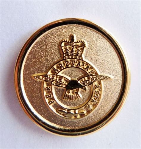 Raf Royal Air Force Crest Round Gilt Pin Badge Mod Approved M86