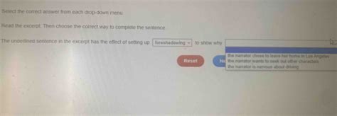 Solved Select The Correct Answer From Each Drop Down Menu Read The