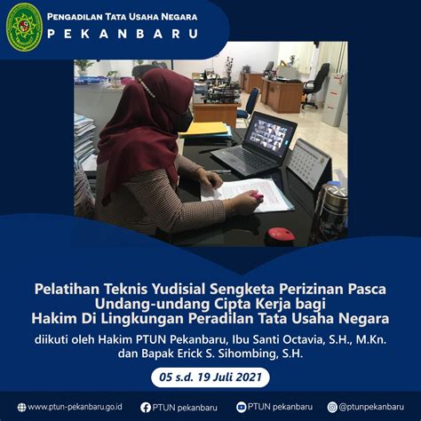 Hakim Ptun Pekanbaru Mengikuti Pelatihan Teknis Yudisial Sengketa