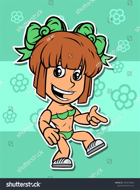 Cartoon White Cute Flat Brunette Dancing Stock Vector Royalty Free Shutterstock