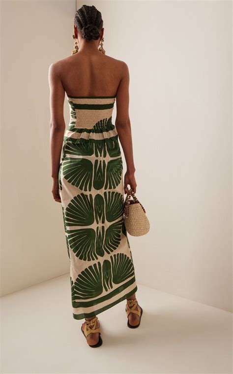 Ancient Peru Strapless Cotton Maxi Dress By Johanna Ortiz Moda