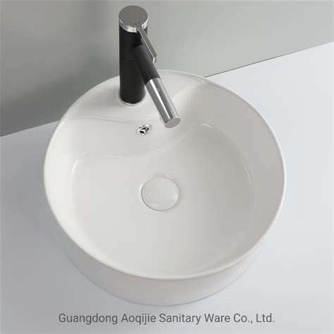 Sanitary Ware Bathroom Round Ceramic Sink Wash Hand Basin For Small