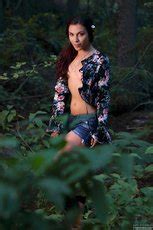 Elena Generi Shows Her Hairy Pussy In The Forest Photos