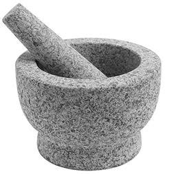 Granite Mortar and Pestle Set Solid Stone Grinder