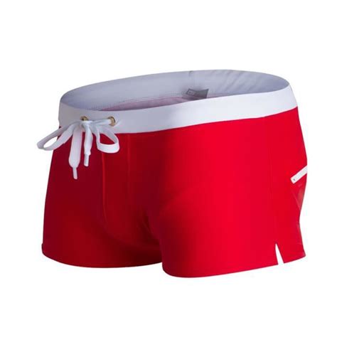 Boxers Homme XH328 Rouge Maillot de Bain à séchage Rapide Plage