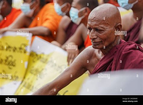 Satyagraha Started In Front Of Colombo Fort By Buddhist Monks Demanding