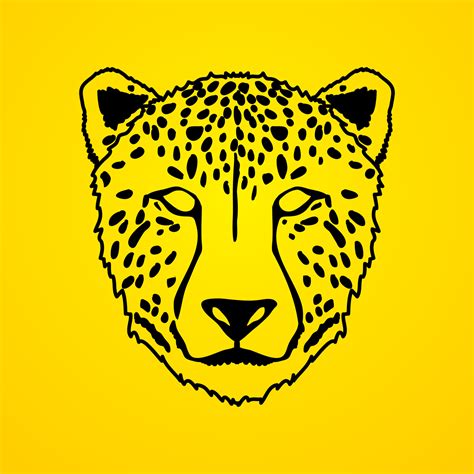 Cheetah Face Outline 4696471 Vector Art at Vecteezy