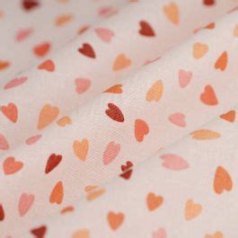 Tela De Algod N Cretona Nude Con Corazones De Colores Mondial Tissus