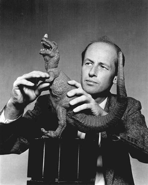 Ray Harryhausen Looks At His Tyrannosaurus One Million Years Bc 8x10 Photo Moviemarket