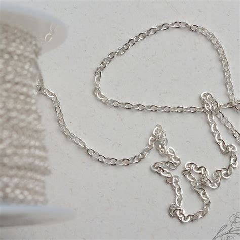 Sterling Silver 1 3mm Flat Cable Finished Chain Necklace 15 Etsy