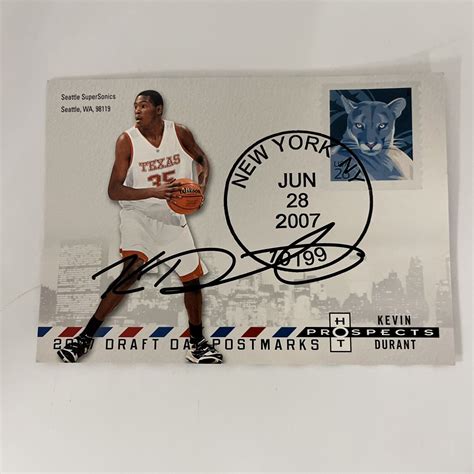 Kevin Durant Fleer Hot Prospects Draft Day Postmarks Facsimile