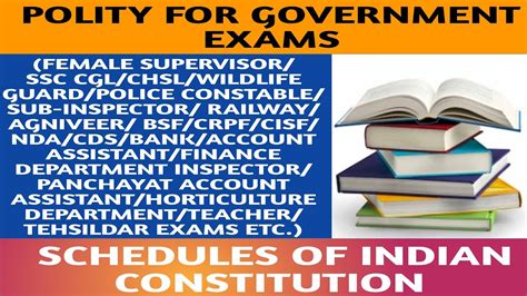 Schedules Of Indian Constitution Indian Polity For Govt Jobs Youtube