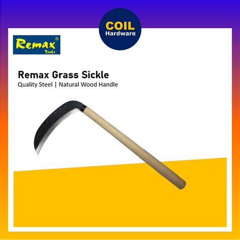 8 Remax Grass Sickle With Wood Handle Grass Knife Sabit Rumput