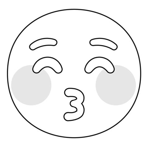 Kissing Face With Closed Eyes Emoji Coloring Page Free Printable